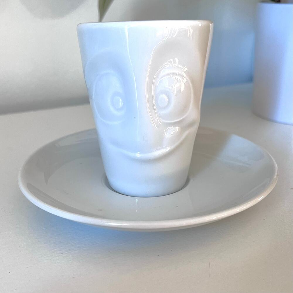 FiftyEight Products Tassen Porcelain Espresso Cup and Saucer Tasty Face Germany